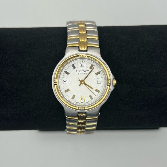 REGENCY Vintage Swiss Ladies Watch Silver and Gold Working - Picture 4 of 6